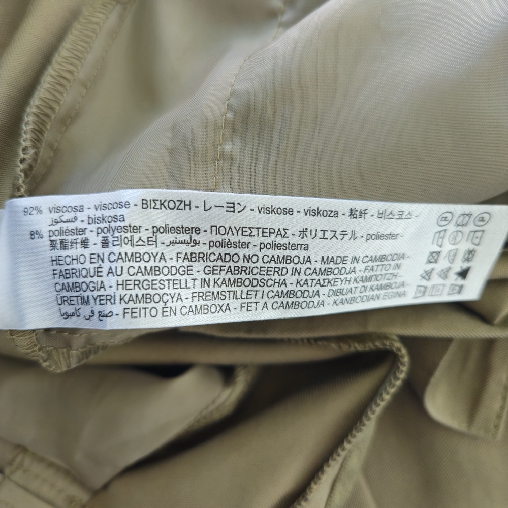 Zara Baggy High waisted Belted Olive Pant Size Small - Picture 12 of 13